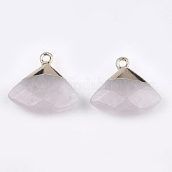 Pendenti in quarzo rosa placcato naturale&nbsp;G-T112-04I