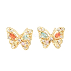 Boucles d'oreilles en laiton avec micro pavé de zircons cubiques pour femmes&nbsp;KK-A305-09G-03