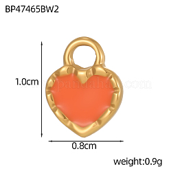 Breloques en émail en acier inoxydable 304&nbsp;STAS-OY009-45G
