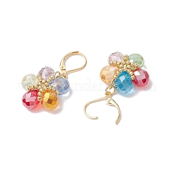 Conjuntos de collares y pendientes de aro con colgantes de flores y cuentas de vidrio y semillas de vidrio&nbsp;SJEW-MZ00012