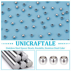200 pieza de cuentas espaciadoras de acero inoxidable 201&nbsp;STAS-UN0054-11