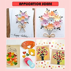Mini ensembles de poinçons en papier kraft en plastique de couleur unique ou mélangée au hasard pour le scrapbooking et l'artisanat en papier&nbsp;AJEW-L051-01
