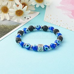 Braccialetti elasticizzati fatti a mano con perline malocchio&nbsp;BJEW-JB06460
