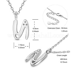 Colliers avec pendentif initial en argent sterling plaqué rhodium&nbsp;JN910A