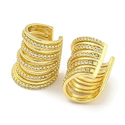 Messing Micro Pave Zirkonia Manschette Ohrringe&nbsp;EJEW-C104-040G