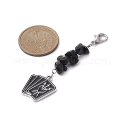Décorations de pendentif en copeaux d'obsidienne naturelle&nbsp;HJEW-JM01270