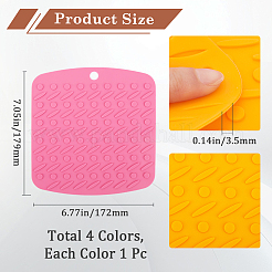 4 pieza de almohadillas térmicas de silicona rectangulares de 4 colores&nbsp;AJEW-GF0009-01