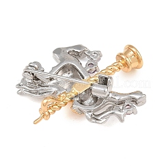 Broches en laiton serties de micro-pavés de zircone cubique&nbsp;KK-CBABC34-02GP