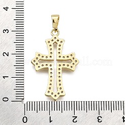 Pendentifs avec zircon cubiques à micro-pavés en laiton&nbsp;KK-Z100-33G-02