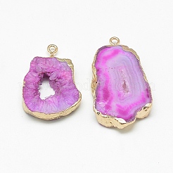 Anhänger aus natürlichen Druzy-Achatscheiben&nbsp;G-Q494-65-G