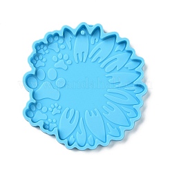 Diy haustier thema sonnenblumen mit pfotenabdruck anhänger silikonformen&nbsp;SIMO-H010-04