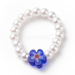 Perle d'imitation en plastique et perles de verre millefiori bracelet collier&nbsp;SJEW-JS01239
