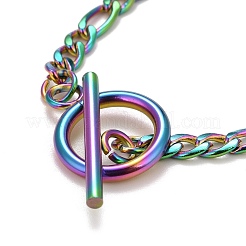 Bracelets à chaîne en acier inoxydable 304 couleur arc-en-ciel avec placage ionique (IP) pour femmes ou hommes&nbsp;BJEW-A039-03MC