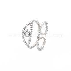 Anillo de acero inoxidable 304 resistente al deslustre con base abierta y configuración de cabujón.&nbsp;LS-STAS-S119-157P