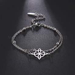 Knoten 304 Edelstahl-Cbale-Kette Doppelstrang-Armbänder&nbsp;FS-WG17F44-02