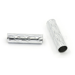 Алюминия бисера, трубка, серебряные, 29x8 мм, отверстие : 6.5 мм