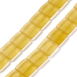 Transparente Milchglasperlenstränge, Viereck, golden, 12x12x4.5 mm, Bohrung: 1 mm, ca. 50 Stk. / Strang, 23.23''~24.02'' (59~61 cm)