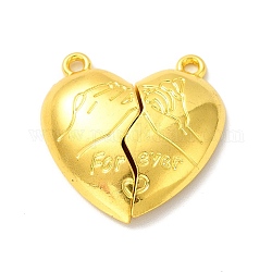 Сплав магнитные застежки, для подвески делает, сердце, золотые, 25.5x25x6 мм, отверстие : 1.6 мм, половина: 25.5x13x6 мм