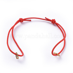 Elastic Cord Bracelet Making, with Iron Jump Rings, Adjustable, Red, 130mm