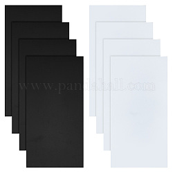 Olycraft 8 feuilles feuille de plastique abs noir 200x100x1~1.5mm plaques en plastique abs blanc feuille de plastique dur pour les modèles architecturaux table de sable modèle de construction matériel fournitures