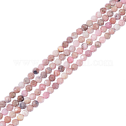 Nbeads environ 246 pièce de perles de pierres précieuses à facettes micro de 3 mm, Perles de rhodonite naturelles perles de pierre naturelle perles de rideau perles en vrac pour collier bracelet fabrication de bijoux, Trou: 0.8mm
