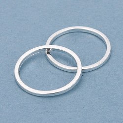 Messing Verbinderring, langlebig plattiert, runden Ring, 925 Sterling versilbert, 15x1 mm, Innendurchmesser: 13 mm