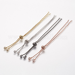 Rack Plating Brass Chain Bracelet Making, with Rhinestone, Long-Lasting Plated, Slider Bracelets Making, Cadmium Free & Lead Free, Mixed Color, Single Chain Length: about 115~120mm