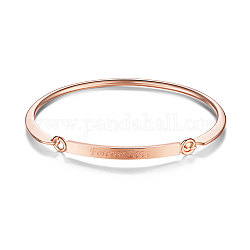 Bracelet en laiton Shegrace, avec amour pour toujours, or rose, 2-3/8 pouce x 1-7/8 pouces (60x48 mm)