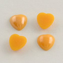 Pearlized Plated Opaque Glass Cabochons, Heart, Gold, 11~12x11~12x4.5mm