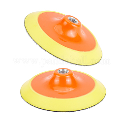 Superfindings 2 pz platorello per lucidatura in plastica flessibile per lucidatura a gancio e anello, parti di ricambio della lucidatrice, con la spugna, arancione scuro, 48x40mm