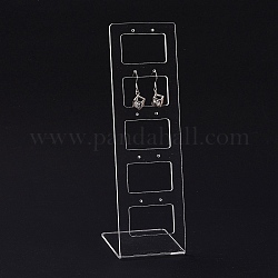 Transparente Ohrringe aus Acryl, Leiterform, Transparent, 19.5x6.3x0.95 cm, Bohrung: 1.6 mm