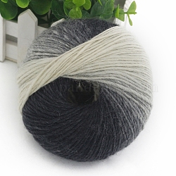 Filo di lana di colore sfumato, filo di lana islandese tinto in sezione, morbido e caldo, per cappello sciarpa scialle intrecciato a mano, bianco e nero, 2mm