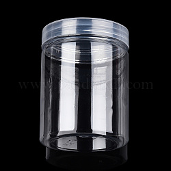 Пластмассовый шарик контейнеры, баночки с завинчивающимися крышками, колонка, прозрачные, 5.6x7.5 см, Внутренний диаметр: 5x7.3 cm