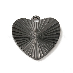 Placage ionique (ip) 304 pendentifs en acier inoxydable, breloque coeur, noir, 17x18x2mm, Trou: 1.6mm