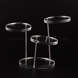 Organic Glass Jewelry Display Stands, with Iron Findings, Clear, 13x10x10cm