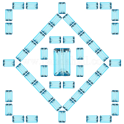 Sunnyclue Nachahmung österreichischer Kristallperlen, Klasse aaa, facettiert, Rechteck, Deep-Sky-blau, 8x14x5.5 mm, Bohrung: 0.9~1 mm, 50 Stück / Karton