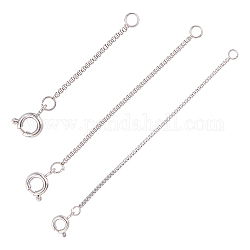 Prolunghe catena in acciaio inox unicraftale, con catena a scatola, colore acciaio inossidabile, 25.4~76.2mm, 15pcs/scatola