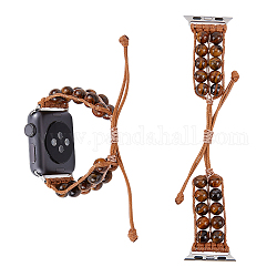 Nbeads Perlenarmband für die Uhr, Gemischte Steinperlen, dehnbares Uhrenarmband, verstellbares Boho-Armband, kompatibel mit Edelstahl-Zubehör zum Austausch von iWatch-Armbändern