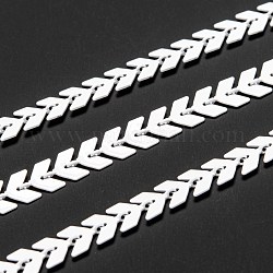 Spritzlackierte Messinggliederketten, Kolbenketten, gelötet, mit Spule, weiß, 7x6x2 mm, 32.8 Fuß (10m)/Rolle
