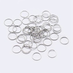 925 annello aperto in argento sterling placcato rodio, anelli rotondi, platino, 24 gauge, 6x0.5mm, diametro interno: 5mm, circa 285pcs/10g