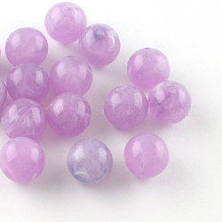 Perles rondes en acrylique d'imitation pierre précieuse, lilas, 6mm, Trou: 1.5mm, environ 4100 pcs/500 g