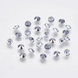 Taiwan Acrylic Rhinestone Beads, Cone, Back Plated, White, 5.5mm in diameter, 4mm thick. about 5000pcs/bag, hole: about 0.5mm