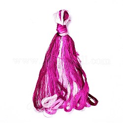 Настоящие шелковые нитки для вышивки, браслеты дружбы, 8 цветов, градиент цвета, средне фиолетовый красный, 1 мм, 20 м / пачка, 8 связки / множество