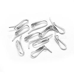 Accessoires de crochets d'oreilles en laiton, avec boucle horizontale, platine, 24x7x4mm, Trou: 1.6mm, 20 jauge, pin: 0.8 mm