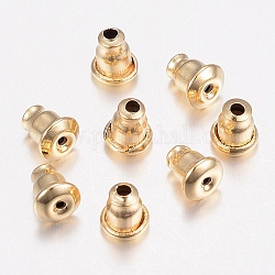 304 dado auricolare in acciaio inossidabile, schienali orecchino, oro, 5.5x5mm, Foro: 0.8 mm