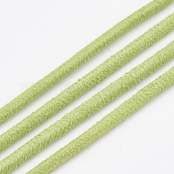 Замша Faux шнуры, искусственная замшевая кружева, зеленый желтый, 3x3 мм, около 10.93 ярда (10 м) / рулон