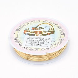 Eco-Friendly Round Copper Jewelry Wire, Long-Lasting Plated, 20 Gauge, 0.8mm, about 8.53 Feet(4.5m)/roll