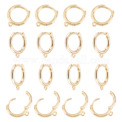 arricraft 20 Pcs Real 14K Gold Plated Lever Back Earrings Huggie Hoops, Round French Beading Hoop Earring Findings, Leverback Earwire Hoop Earrings Findings for DIY Dangle Jewelry Making
