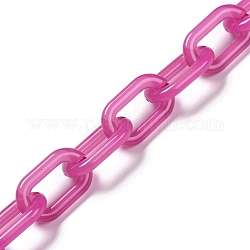 Акриловые кабельные цепи ручной работы из искусственного желе, для изготовления ювелирных изделий, несварные, овальные, средне фиолетовый красный, ссылка: 27x16.5x4 mm, 39.37 дюйм (1 м) на прядь