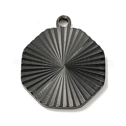 Placage ionique (ip) 304 pendentifs en acier inoxydable, charme octogone, noir, 20x17.5x1.9mm, Trou: 1.6mm